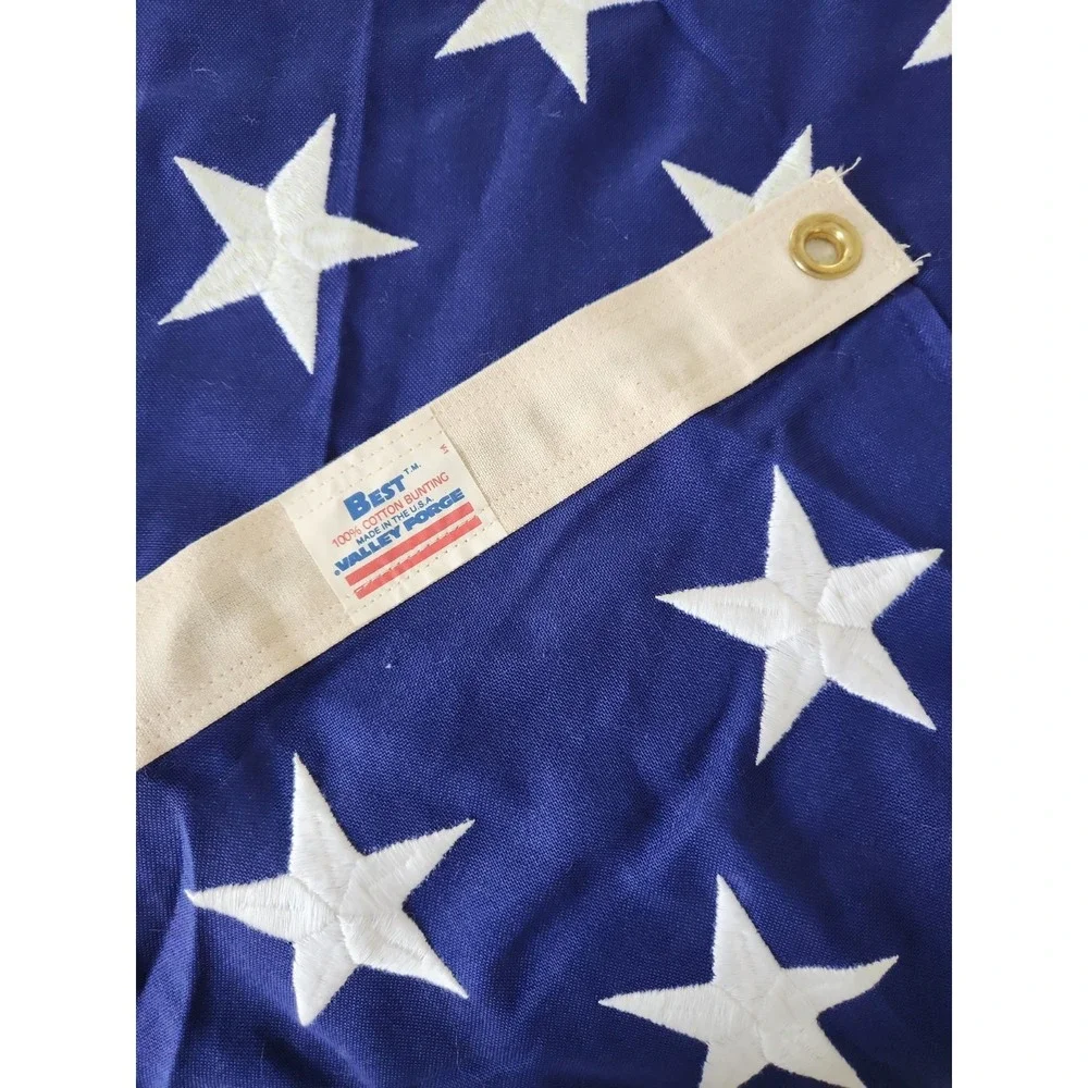 NEW VTG Valley Forge BEST 50 Star American Flag Sewn Cotton Bunting USA 5ftx9ft
